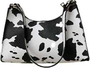 Women Cow Print Shoulder Bag Clutch Purse Underarm Handbag Satchel Zipper Tote Bag Bags With Zipper Closure For women