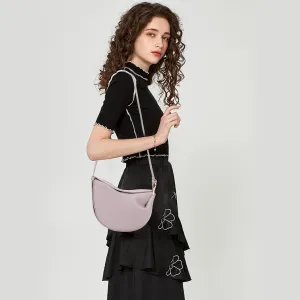 Women Leather Dumpling Bag PU Leather Shoulder Saddle Bag Solid Color Female Daily Commute Bag Adjustable Strap