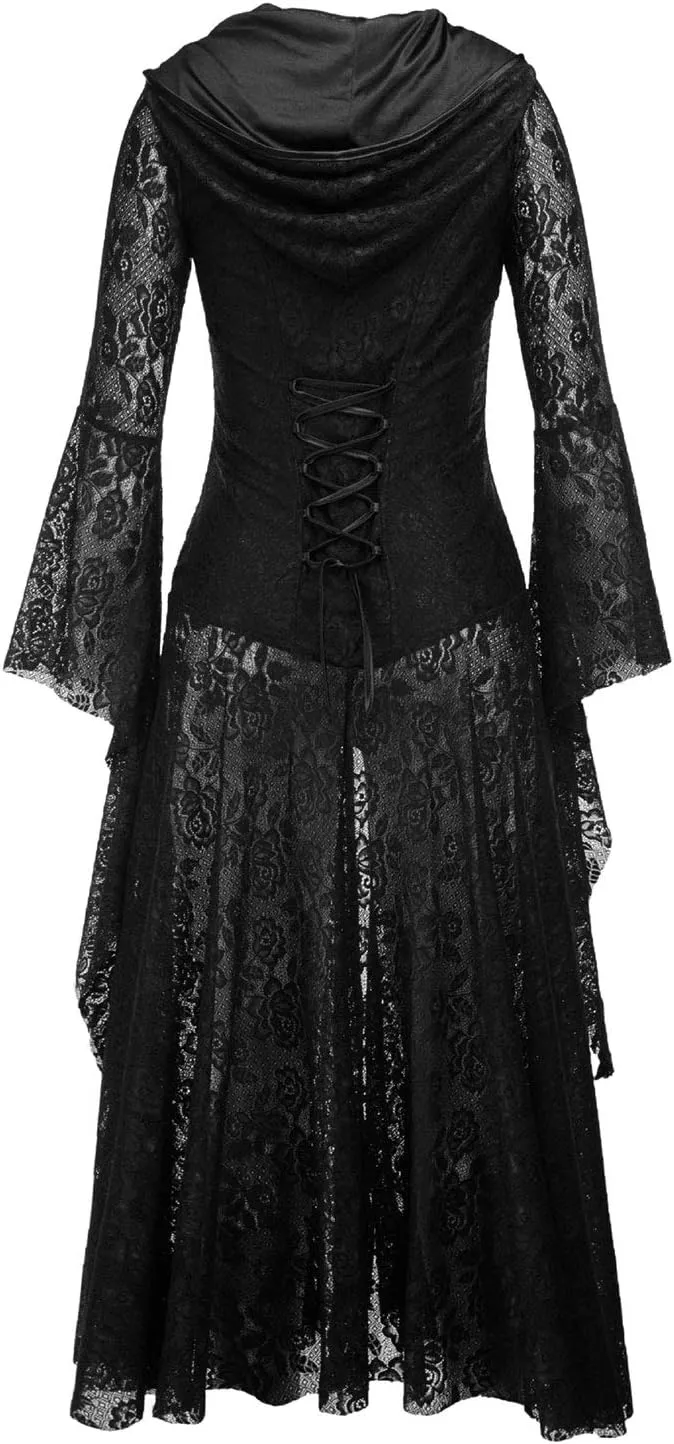 Women Medieval Renaissance Costume Adult Halloween Cosplay Party Retro Gothic Dress
