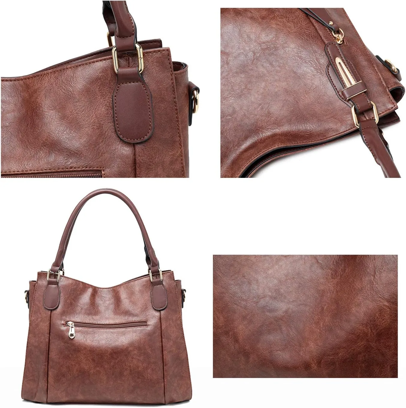 Women Tote Bag Handbags PU Leather Fashion Hobo Shoulder Bags with Adjustable Shoulder Strap