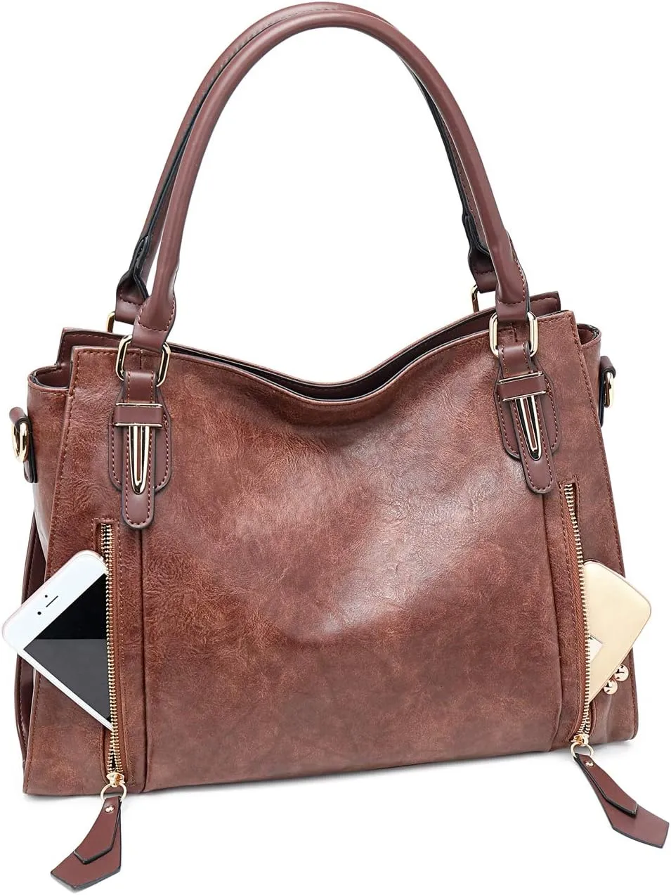 Women Tote Bag Handbags PU Leather Fashion Hobo Shoulder Bags with Adjustable Shoulder Strap