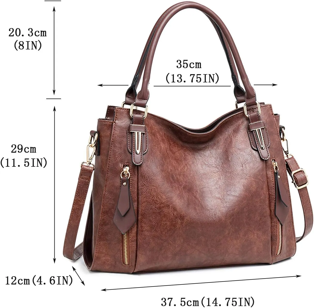 Women Tote Bag Handbags PU Leather Fashion Hobo Shoulder Bags with Adjustable Shoulder Strap