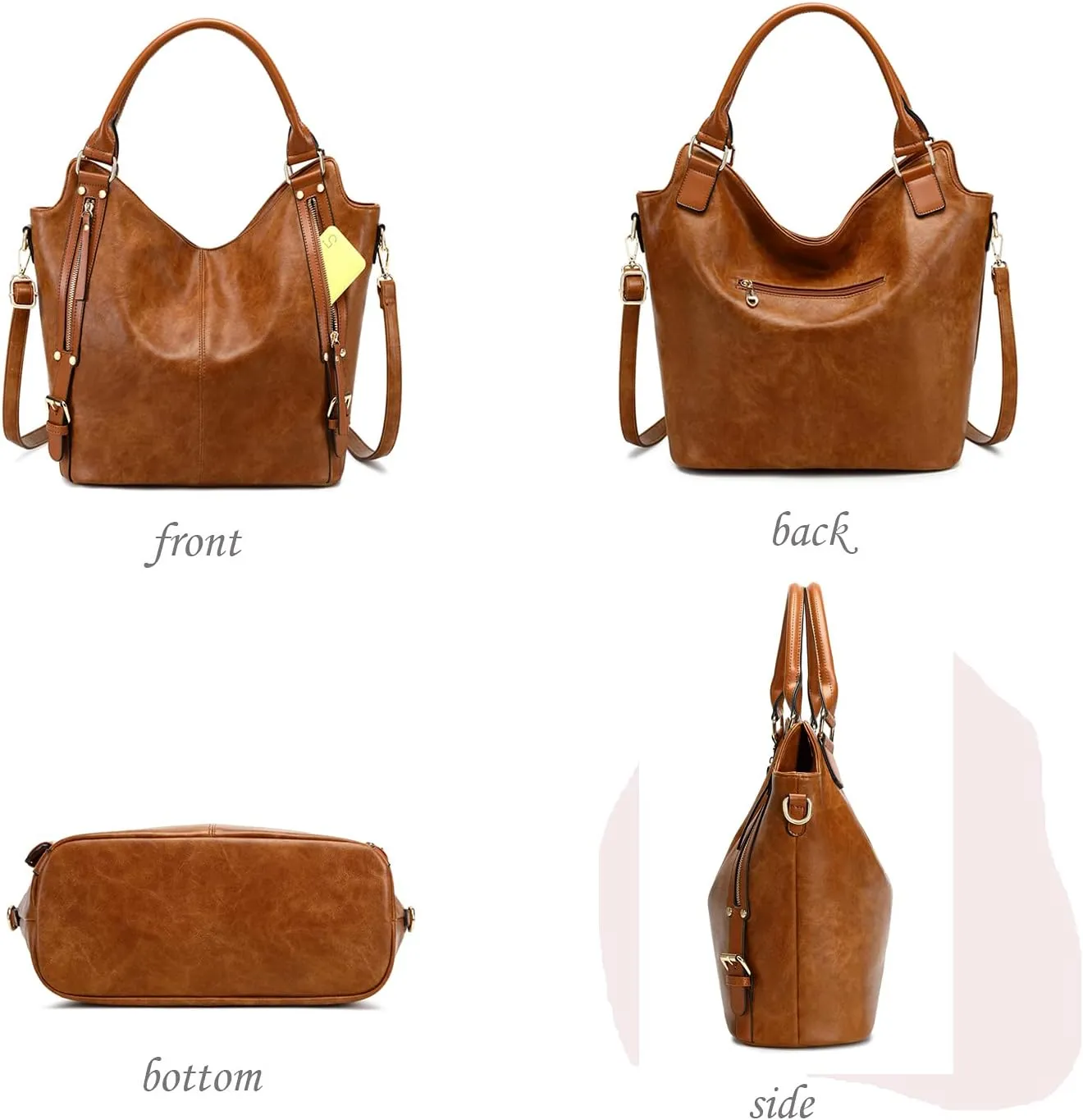 Women Tote Bag Handbags PU Leather Fashion Hobo Shoulder Bags with Adjustable Shoulder Strap