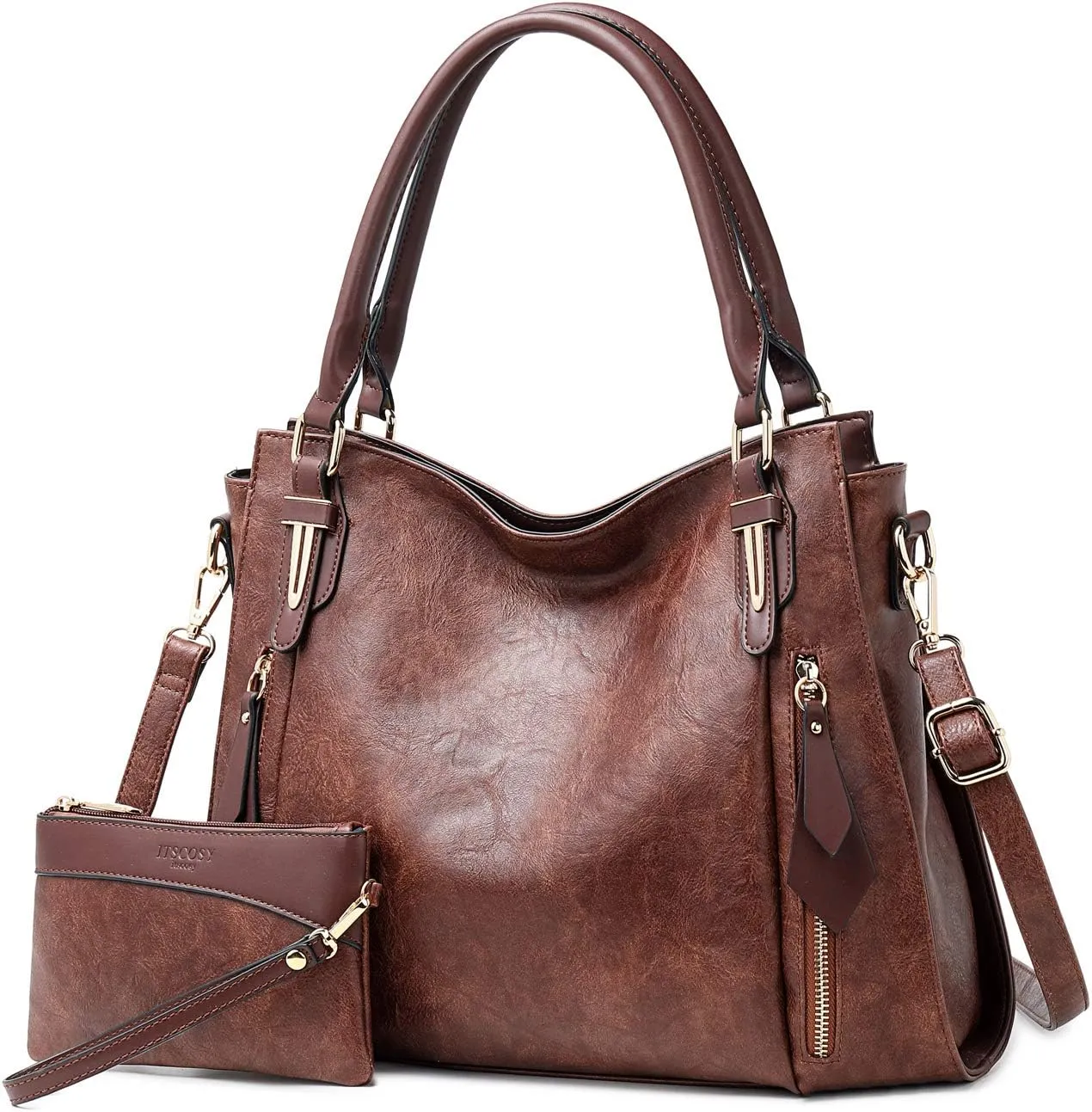 Women Tote Bag Handbags PU Leather Fashion Hobo Shoulder Bags with Adjustable Shoulder Strap