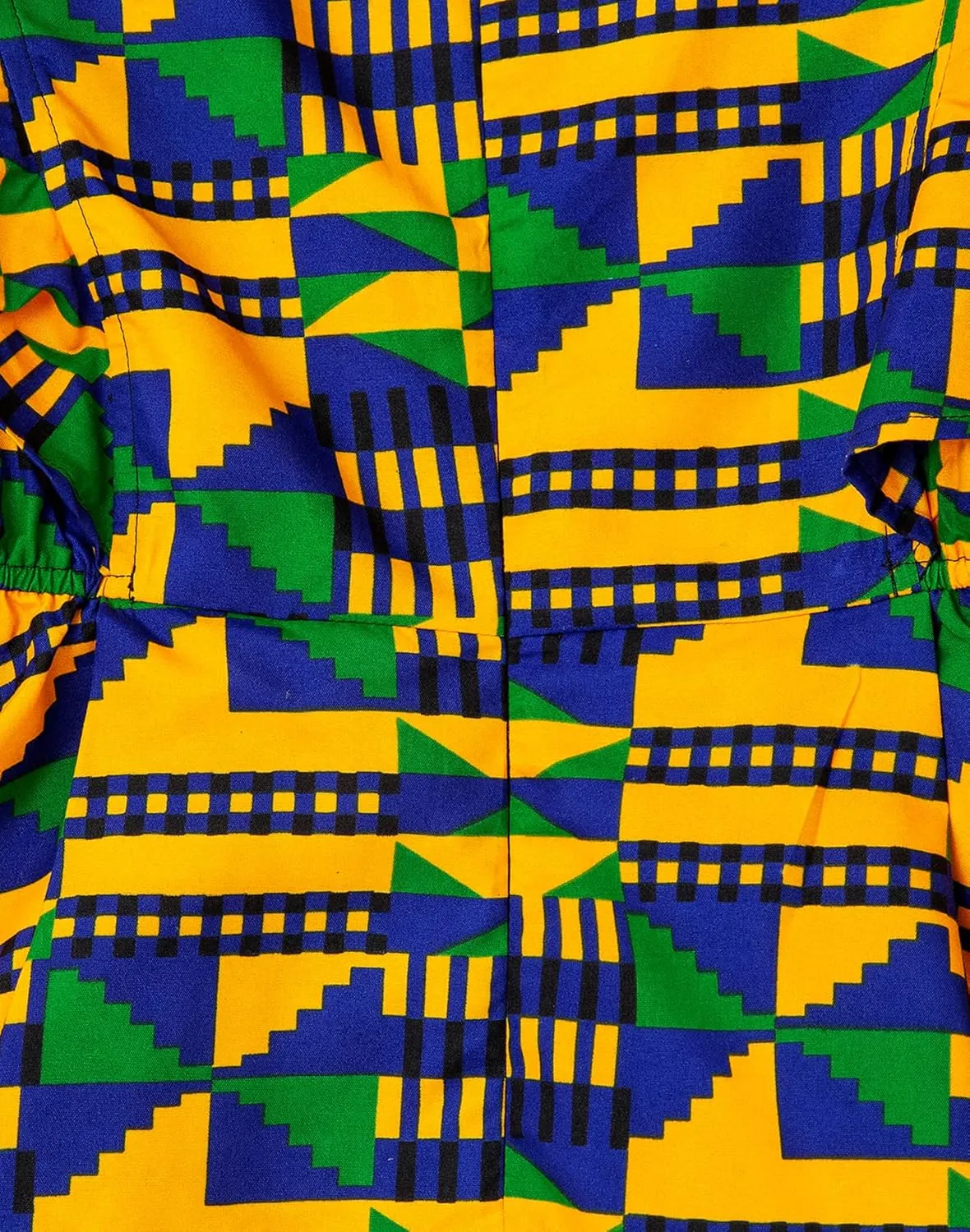 Womens African Vintage Ruffle Trim Sleeve Ankara Tunic Swing Dress