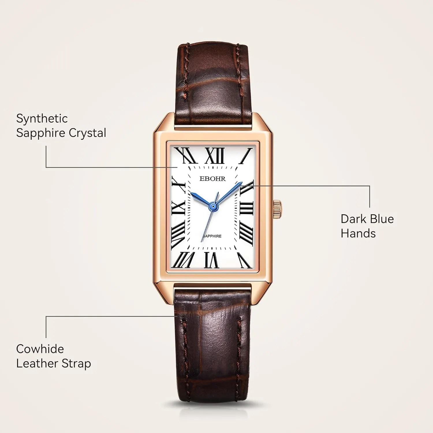 Women's Classical Quartz Watch Stylish and Sturdy Ladies Watch with Elegant Cowhide Leather Band - Perfect for Any Occasion