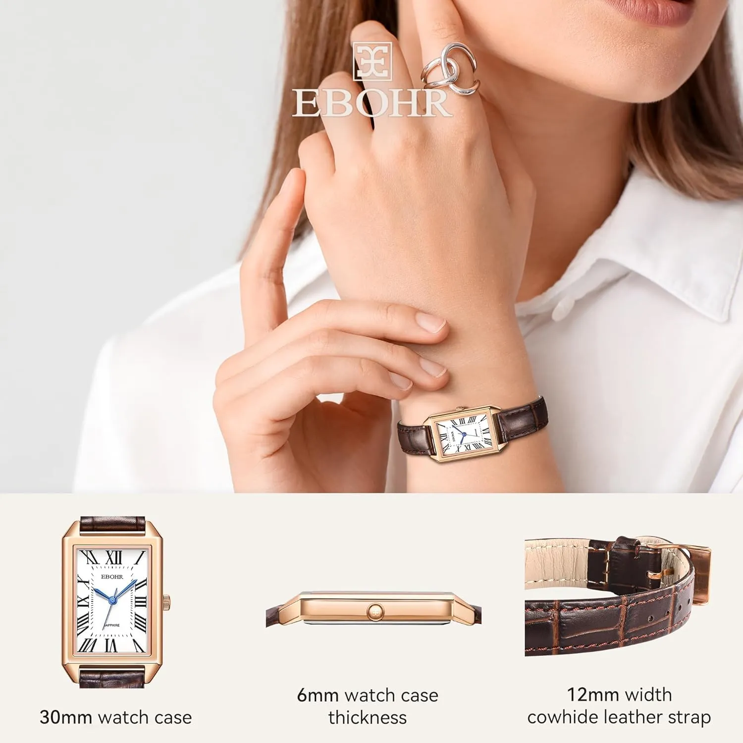 Women's Classical Quartz Watch Stylish and Sturdy Ladies Watch with Elegant Cowhide Leather Band - Perfect for Any Occasion