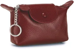 Women's Coin Purse with KeyChain, LongChamp Mini Bag with Zipper - Wristlet Wallets for Men & Women