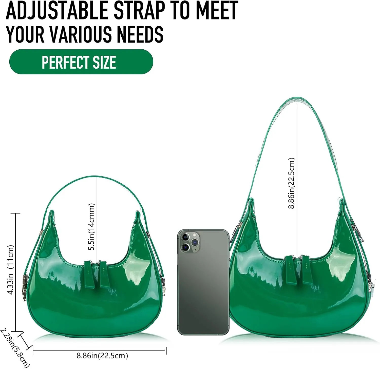 Women's Crescent Shoulder Bags - Small Red Purse Y2k Top Handle Hobo Shoulder Underarm Handbags Clutch bag