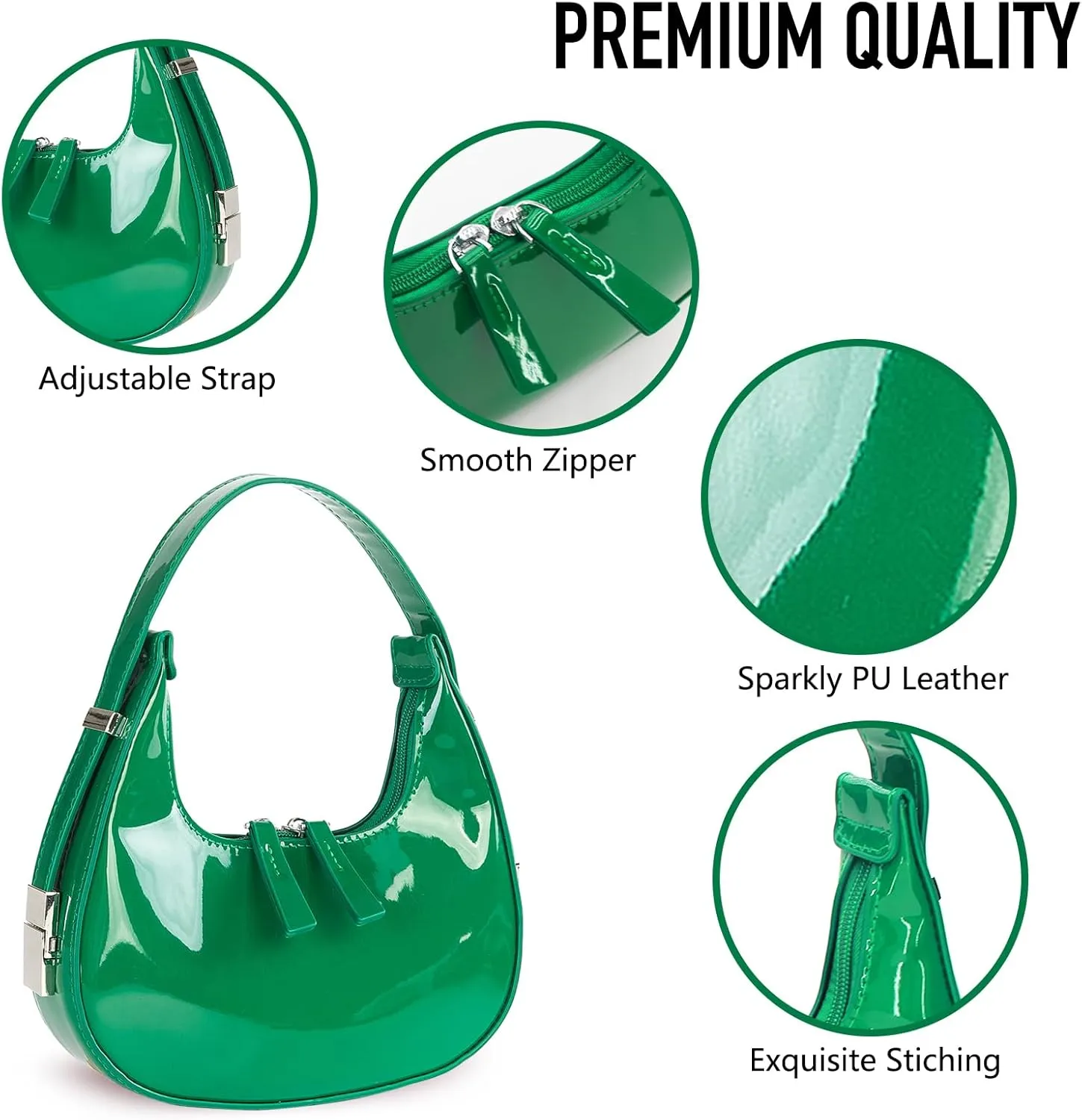Women's Crescent Shoulder Bags - Small Red Purse Y2k Top Handle Hobo Shoulder Underarm Handbags Clutch bag