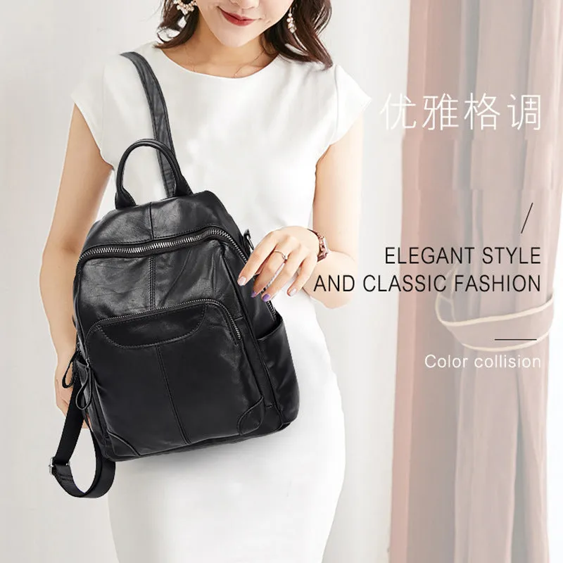 Women's Genuine Leather Fashion Retro Cowhide Backpacks