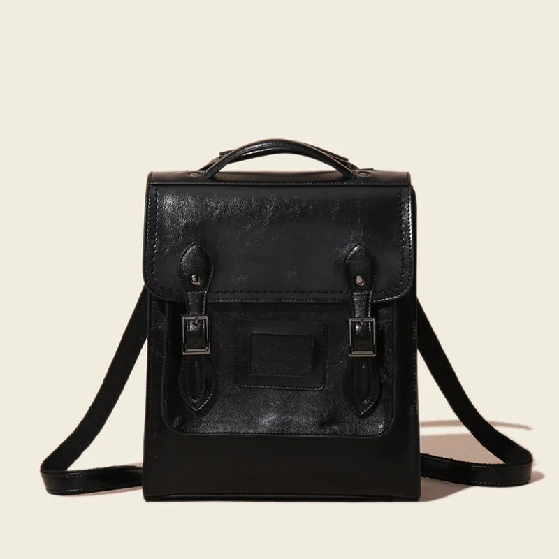 Women's Genuine Leather Oil Wax Retro Easy Matching Backpacks