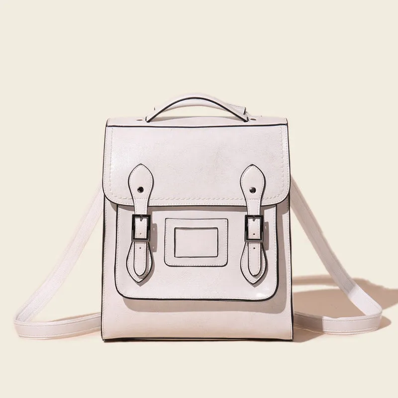 Women's Genuine Leather Oil Wax Retro Easy Matching Backpacks