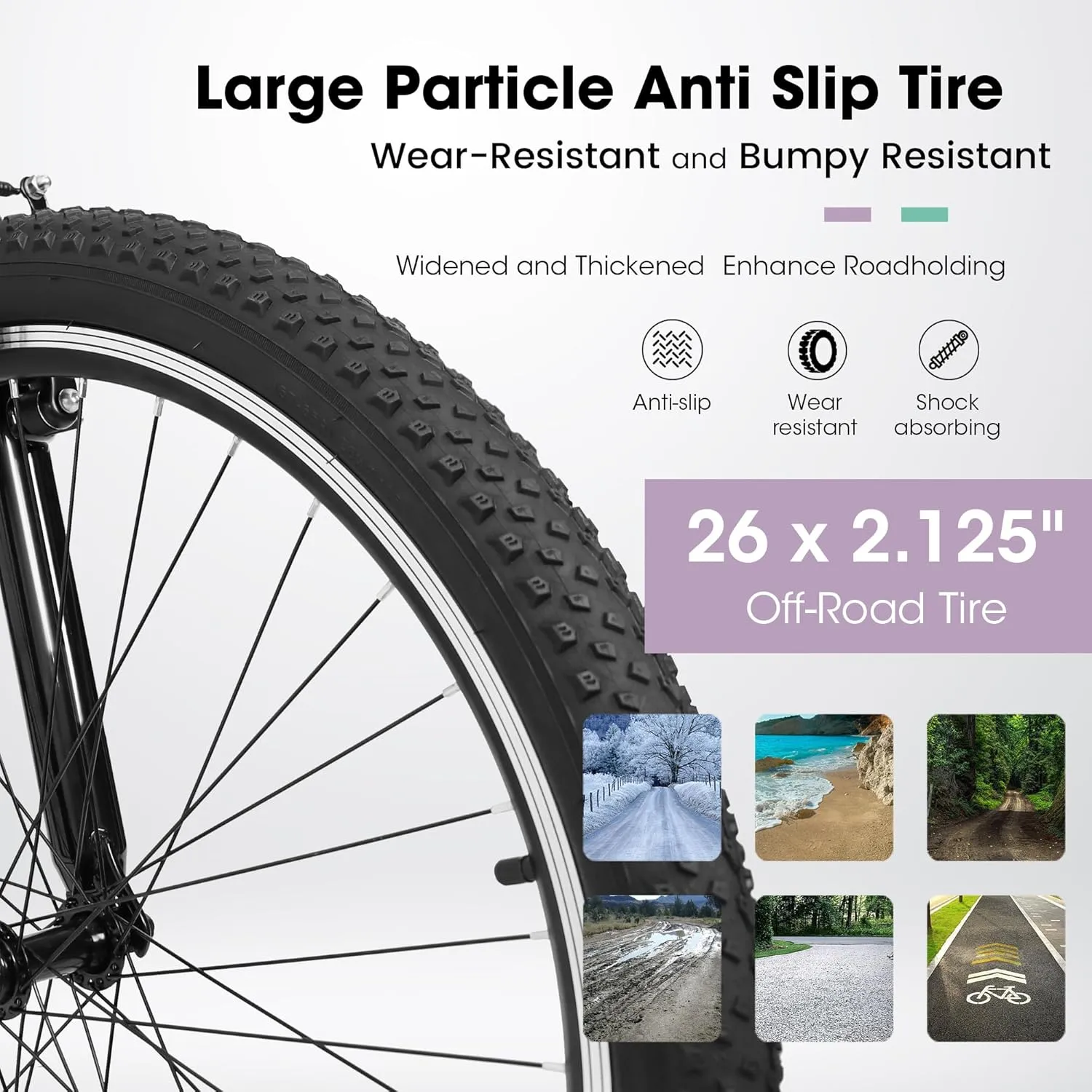 Womens' Girls 24/26 Inch Kids Mountain Bikes, 21-Speed Children's Day Gifts for Ages 10  Years Old Bicycles, School Work Daily Commuting Summer Travel Bikes