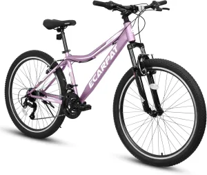 Womens' Girls 24/26 Inch Kids Mountain Bikes, 21-Speed Children's Day Gifts for Ages 10  Years Old Bicycles, School Work Daily Commuting Summer Travel Bikes