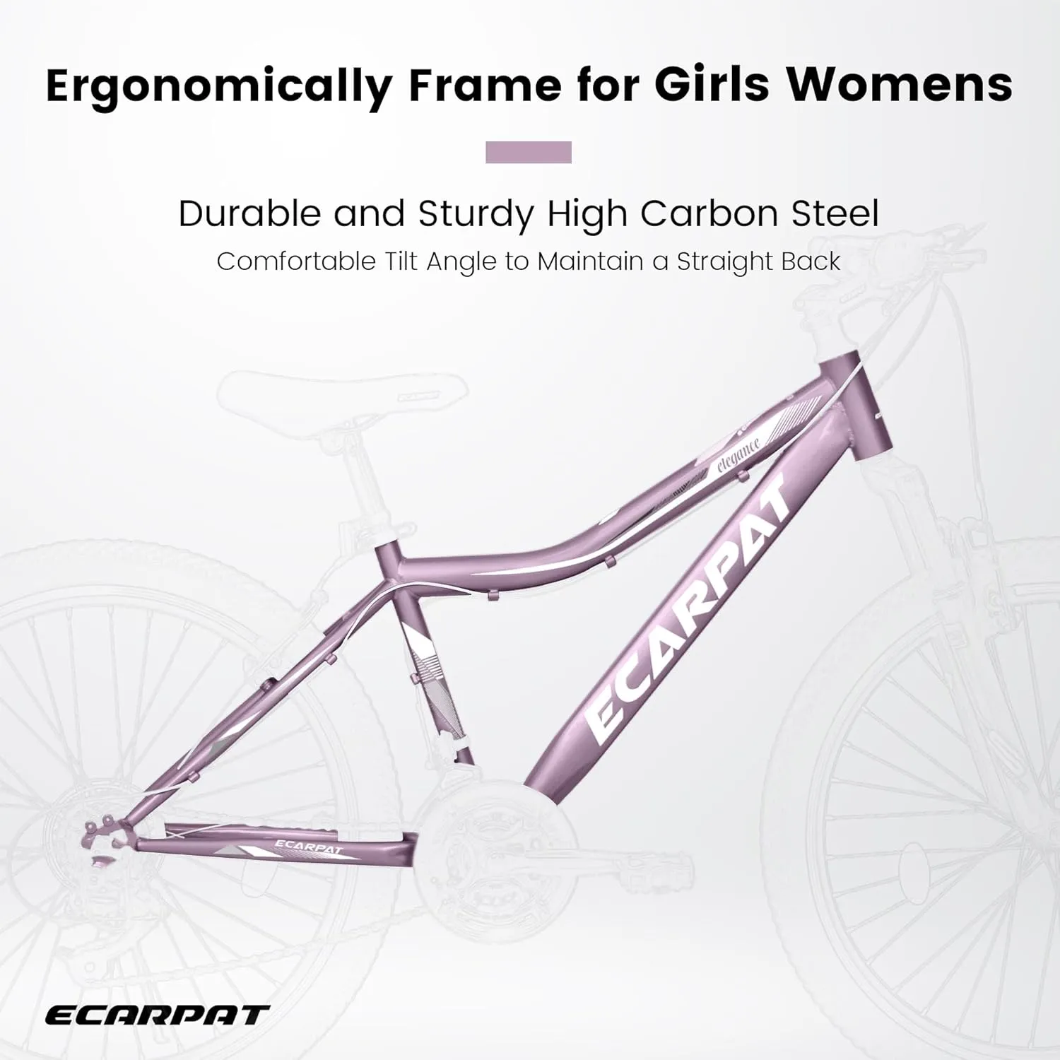 Womens' Girls 24/26 Inch Kids Mountain Bikes, 21-Speed Children's Day Gifts for Ages 10  Years Old Bicycles, School Work Daily Commuting Summer Travel Bikes