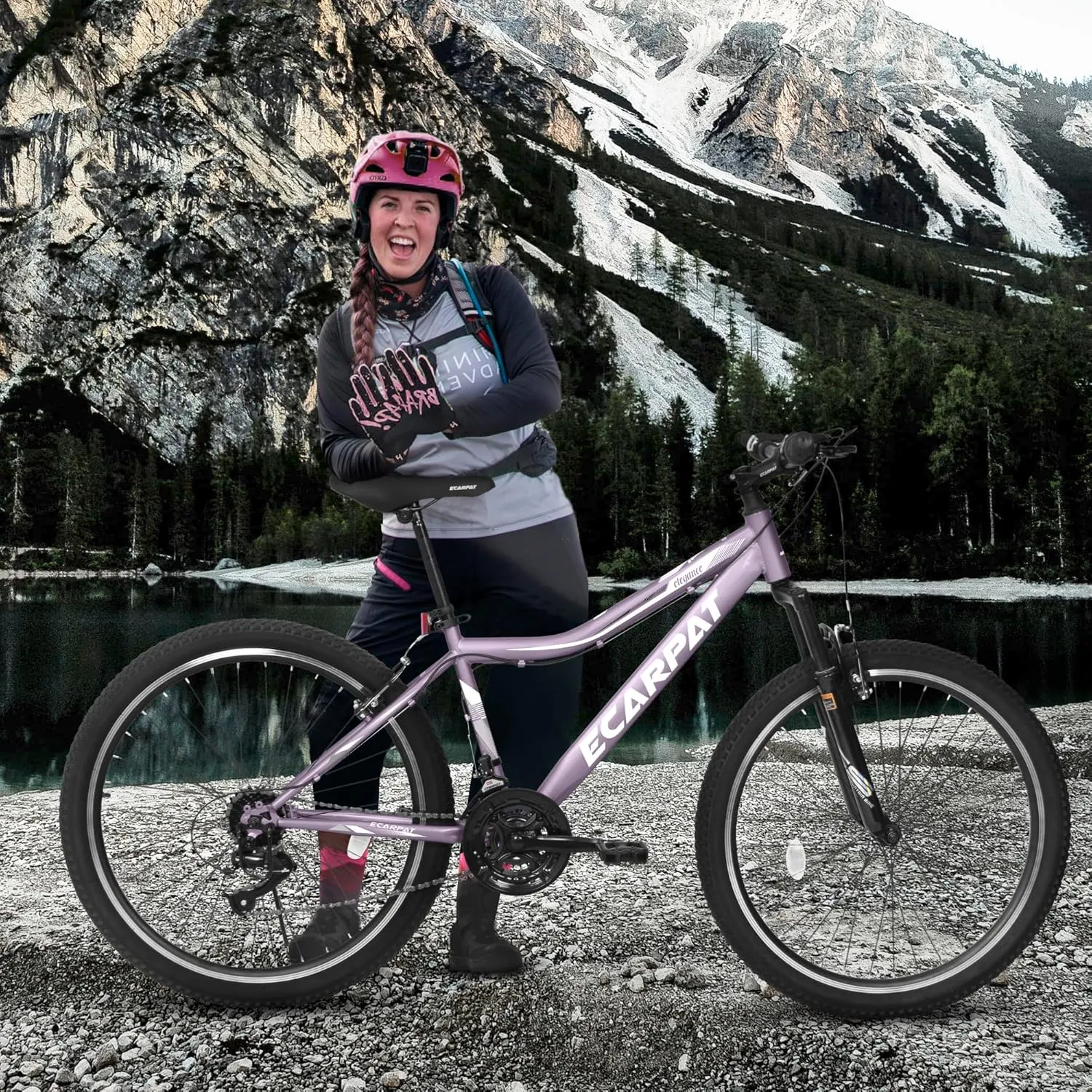 Womens' Girls 24/26 Inch Kids Mountain Bikes, 21-Speed Children's Day Gifts for Ages 10  Years Old Bicycles, School Work Daily Commuting Summer Travel Bikes