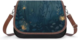 Women's Handbag Dandelions Print Satchel Bag Leather Crossbody Bag Waterproof Messenger Bag