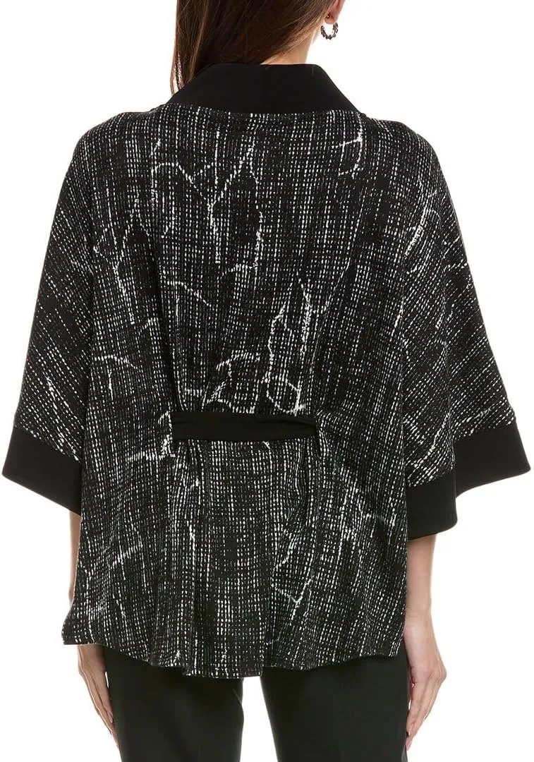 Women's Jacquard Knit Abstract Print Pincho