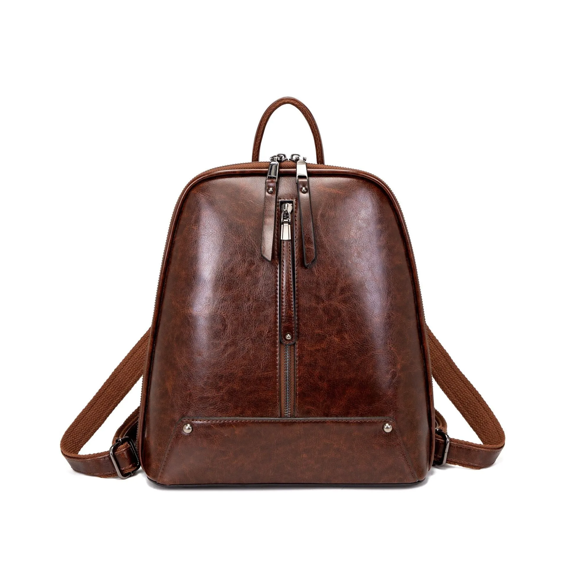 Women's Leather Fashion Oil Wax Cowhide Retro Backpacks