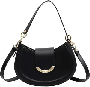 Women’s Leather Shoulder Bag Designer Crossbody Purse Simple Crescent Bag Top Handle Satchel Purse Vintage Tote Bag