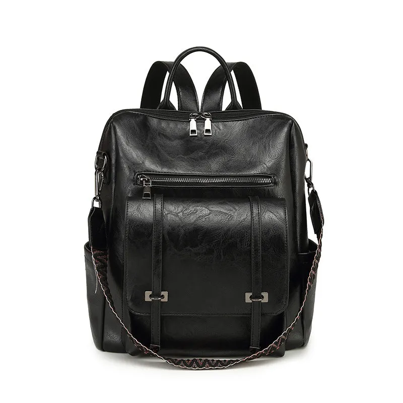 Women's Retro High-grade Soft Leather Large Capacity Backpacks