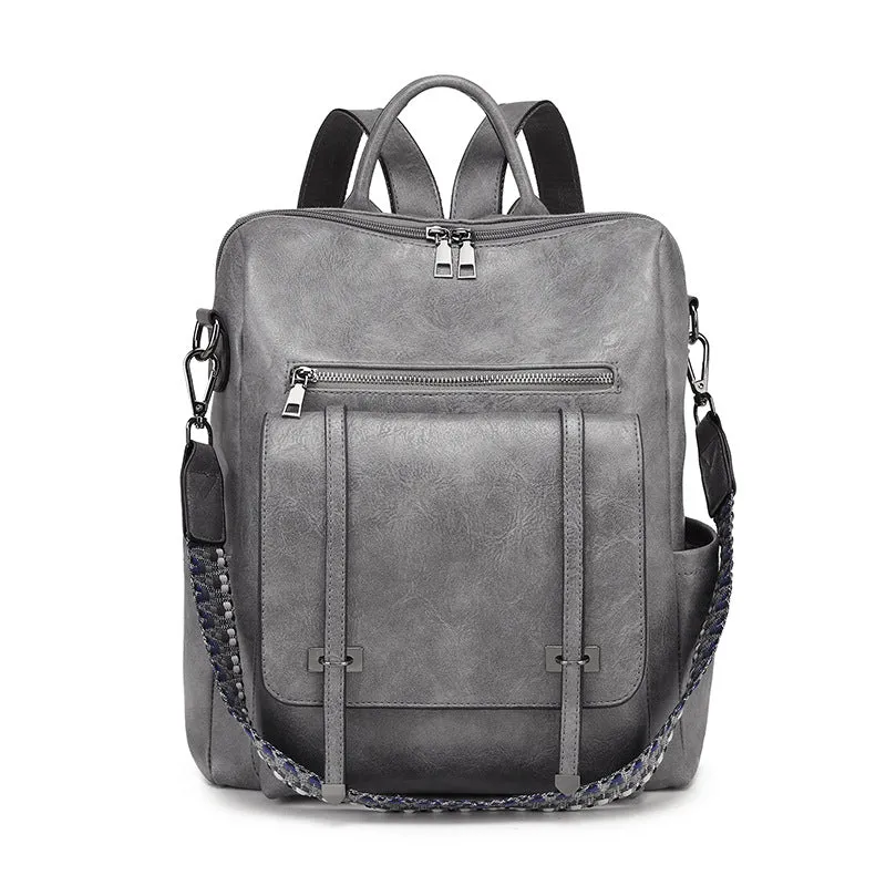 Women's Retro High-grade Soft Leather Large Capacity Backpacks