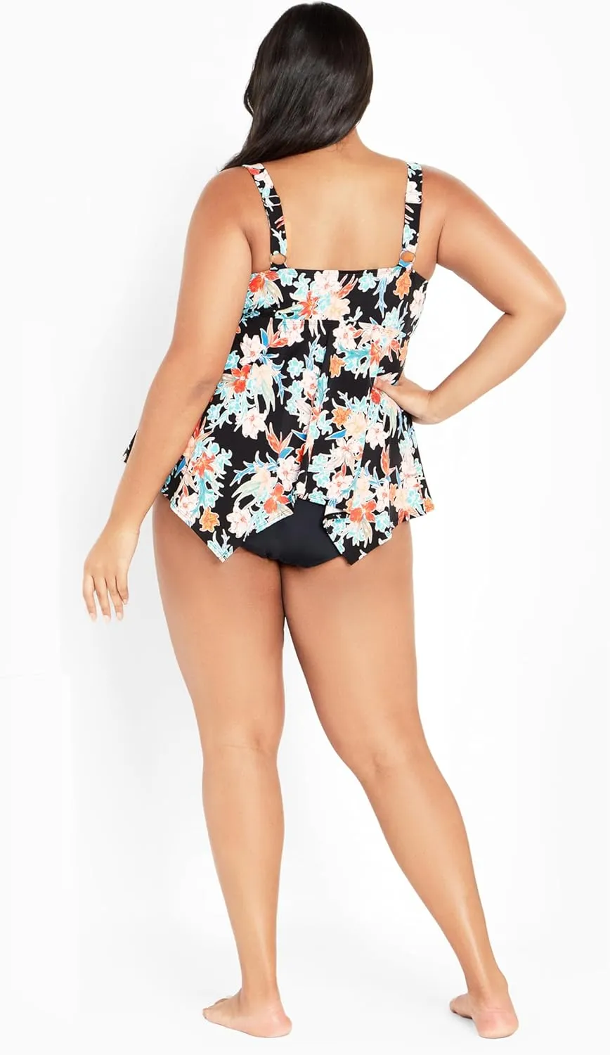 Women's Sharkbite Print Tankini Top