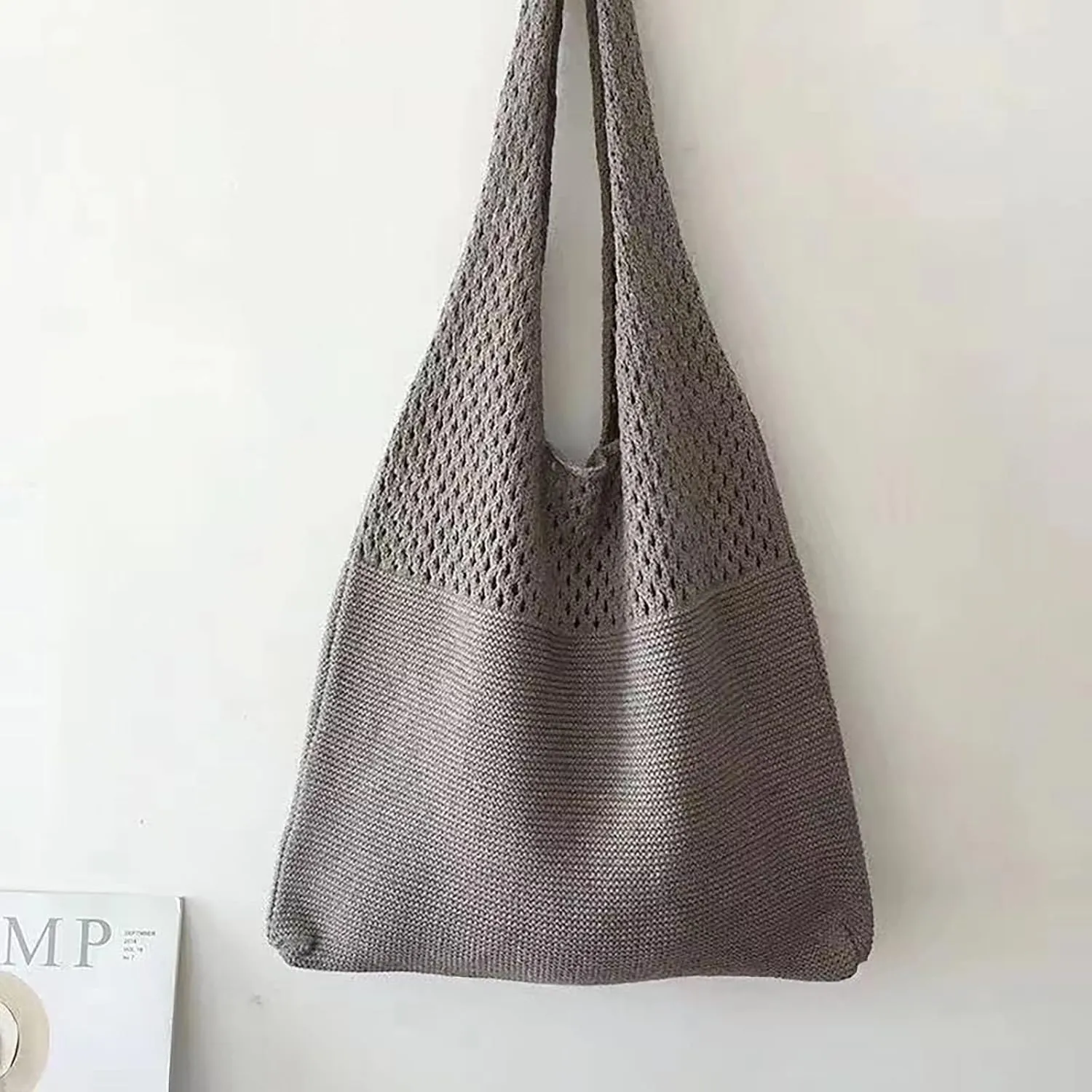 Women's Shoulder Bag, Crochet Tote Bag Vintage Fashion Crossbody Handbags Y2K Mesh Beach Bags, Purses for Women Trendy