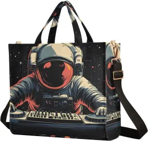 Women's Shoulder Handbags Astronaut Dj Print, Corduroy Tote Bag Large Capacity Small Size