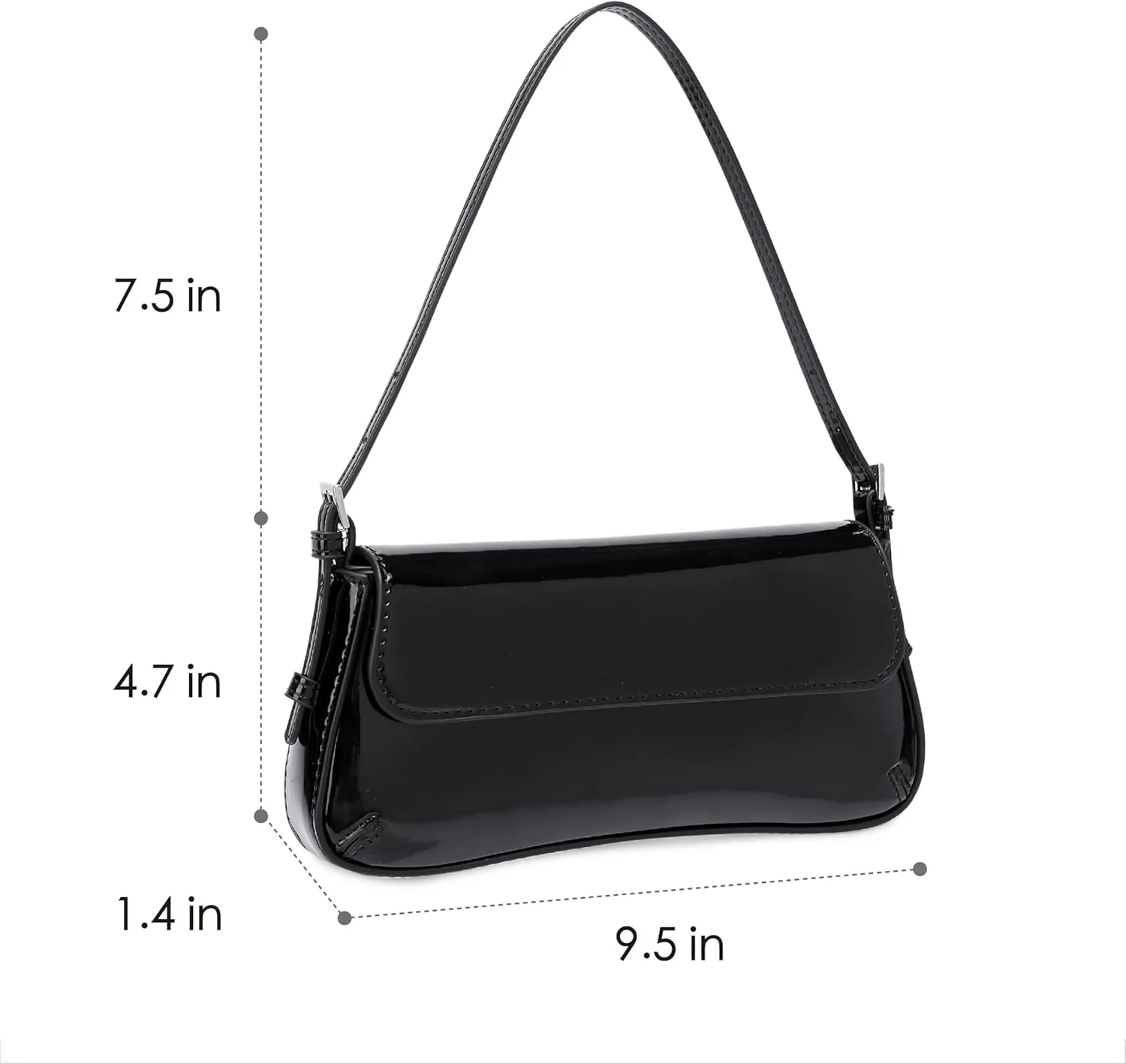 Women's Small Retro Vintage Vegan Leather Flap Shoulder Bag