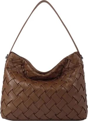 Woven Bag for Women, Vegan Leather Tote Bag Handmade Large Summer Beach Shoulder Bags