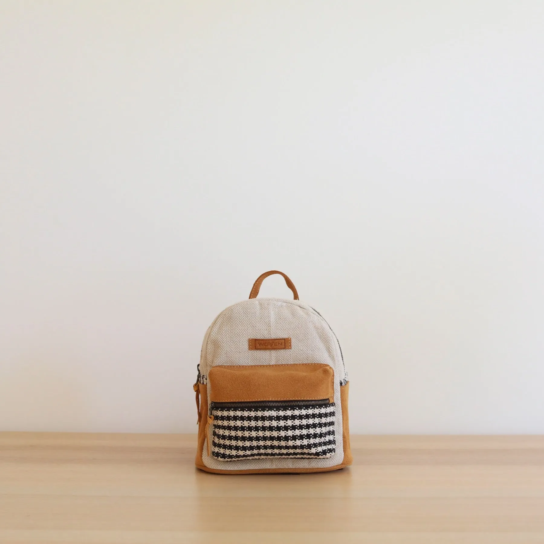 WOVEN Mini Backpack - Houndstooth