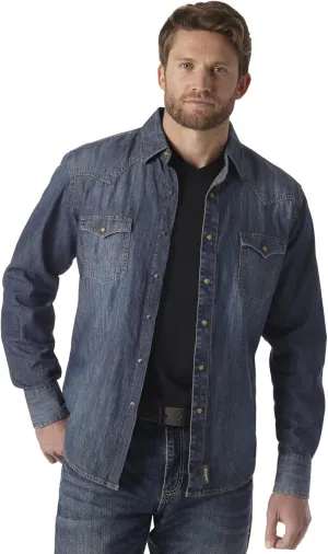Wrangler Men's Retro Two Pocket Long Sleeve Snap Shirt