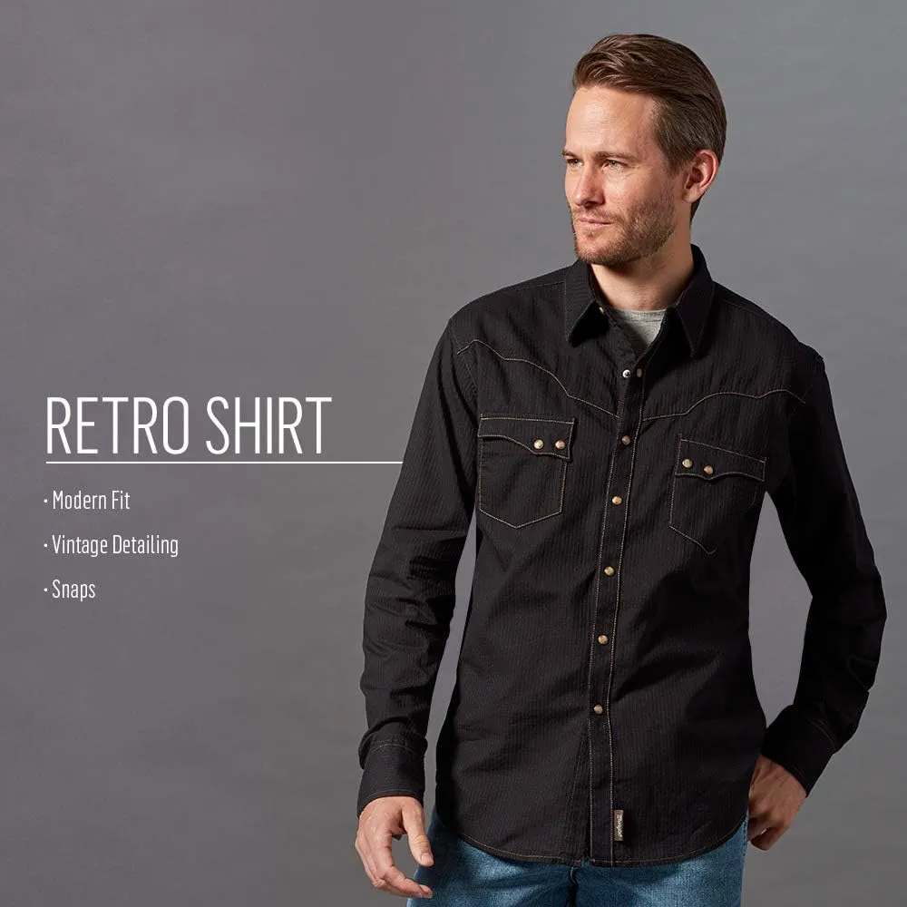 Wrangler Men's Retro Two Pocket Long Sleeve Snap Shirt