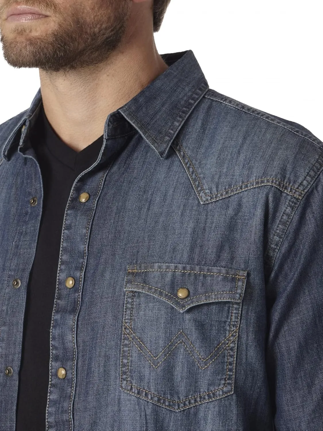 Wrangler Men's Retro Two Pocket Long Sleeve Snap Shirt