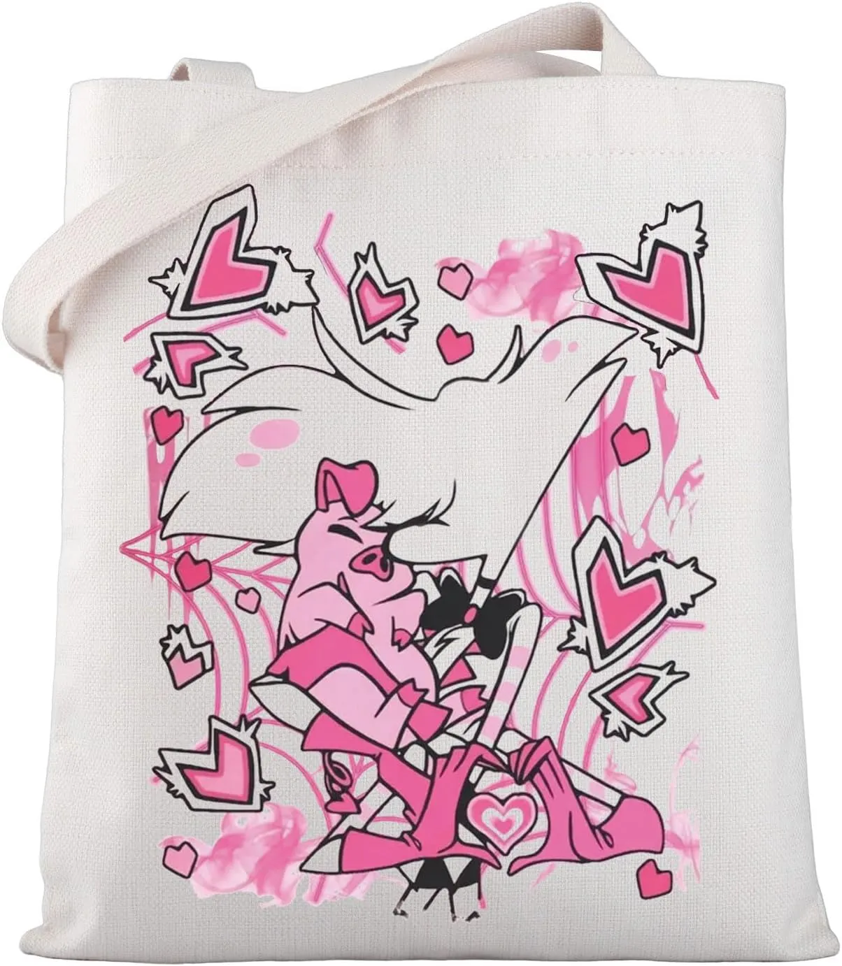 WSNANG Demon Hotel Tote Bag Cartoon Anime Merch Cartoon Character Fans Shoulder Bag Dark Animation Lover Gift
