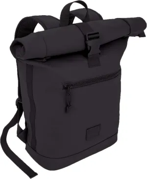 X RAY Roll Top Laptop Backpack for Men Women, PU Leather Expandable Roll Up Backpack Capacity Adjustable 22L & Fits 15.6" Laptop, Black