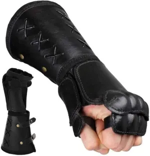 Xianggu Gauntlet Wristband, Retro Medieval Leather Arm Cuff Armor, Bracer Arm Armor Cuff, Leather Gauntlet, Strong and Durable, Arm Defense Bracers for Winter/Fall Wear