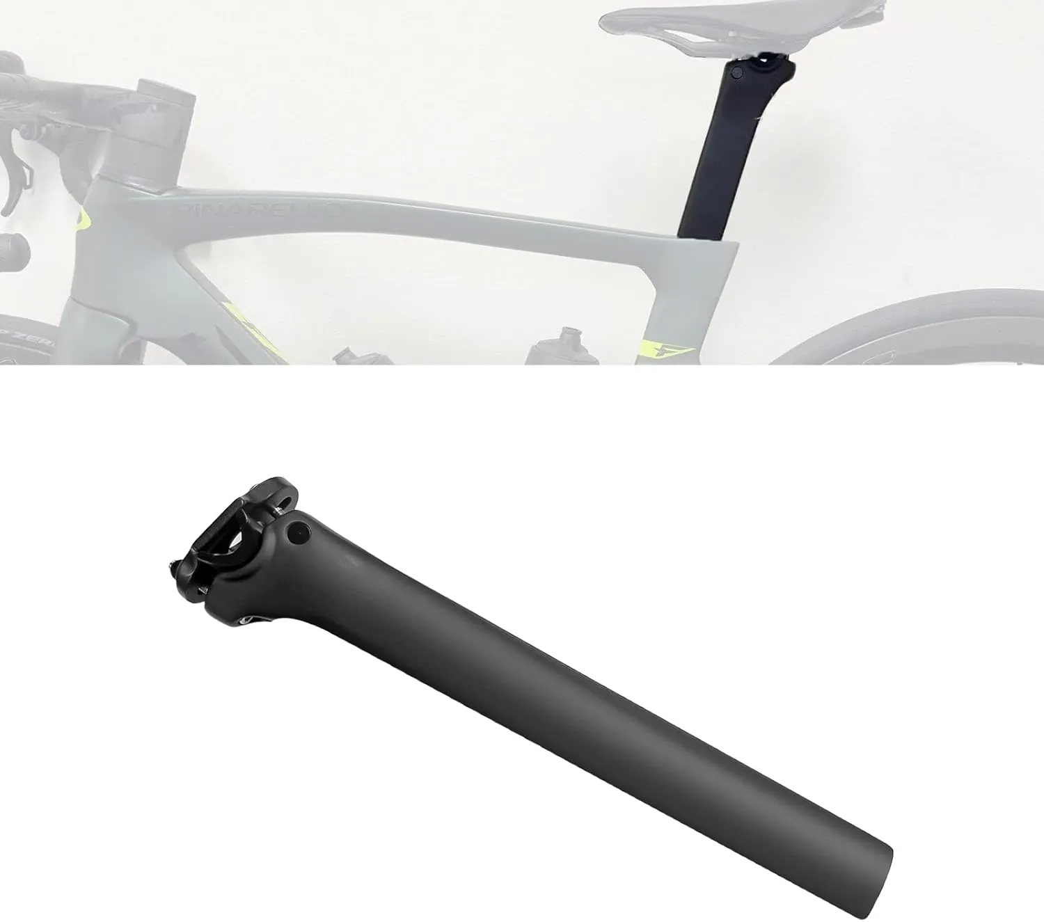 Xotic Tech Matte Black Carbon 340mm 0mm Offset Seatpost Compatible with Pinarello Dogma F
