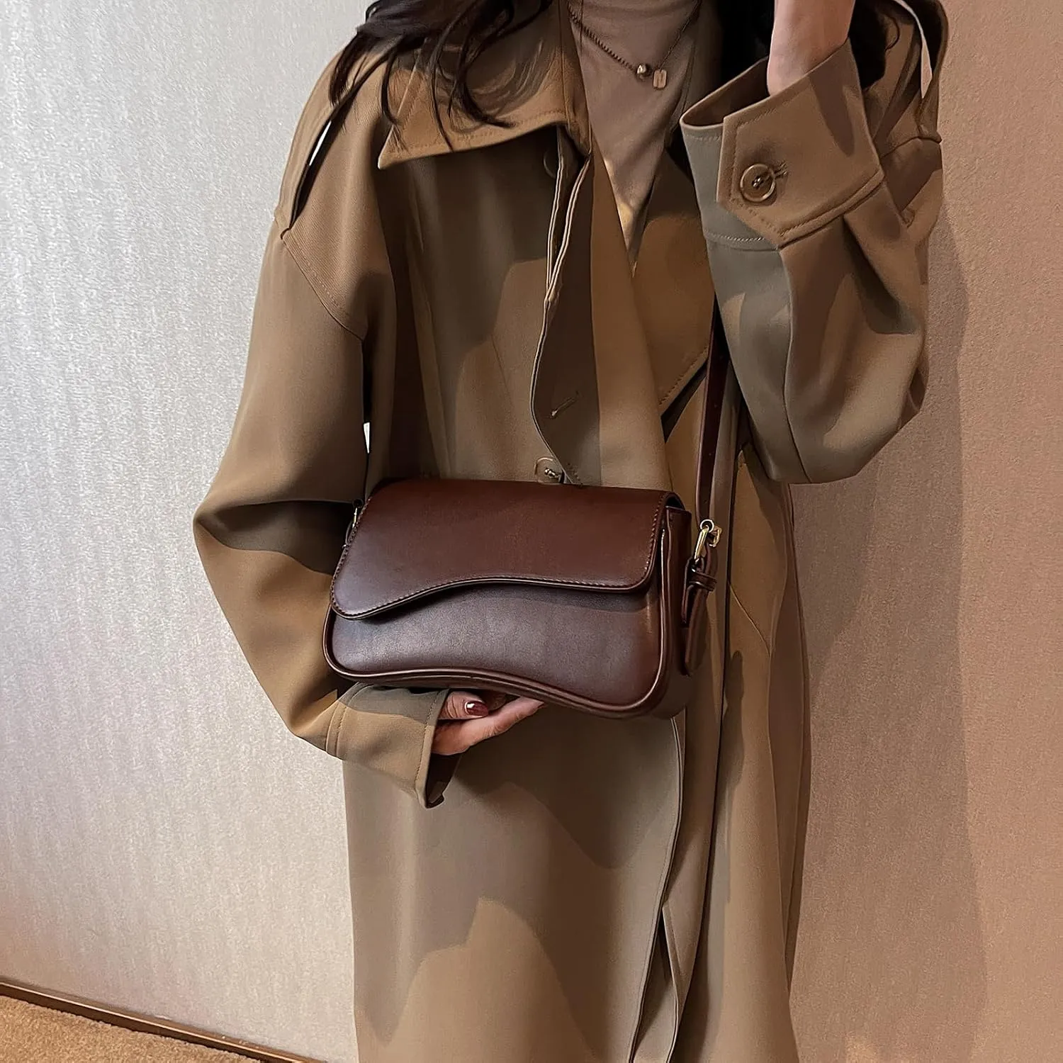 Y2K Retro Shoulder Bag for Women, Crossbody Clutch with 2 Removable Straps