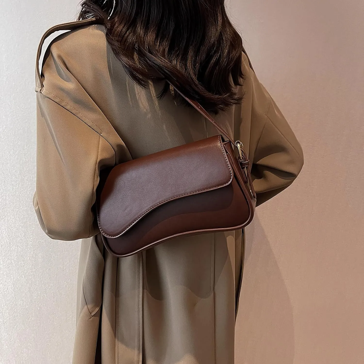 Y2K Retro Shoulder Bag for Women, Crossbody Clutch with 2 Removable Straps