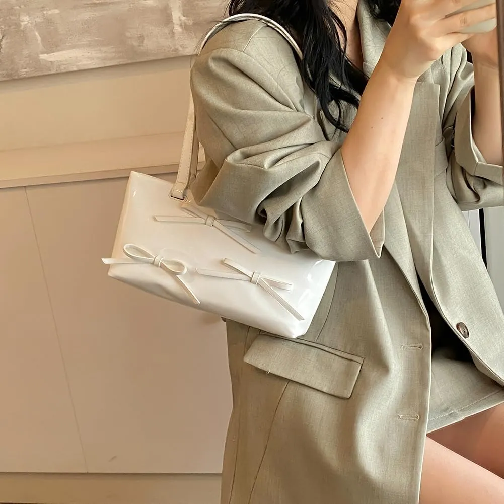 YFGBCX Small Shoulder Bag Handbag for Women Red Mini Tote Top Handle Cute Bow Purse Y2K