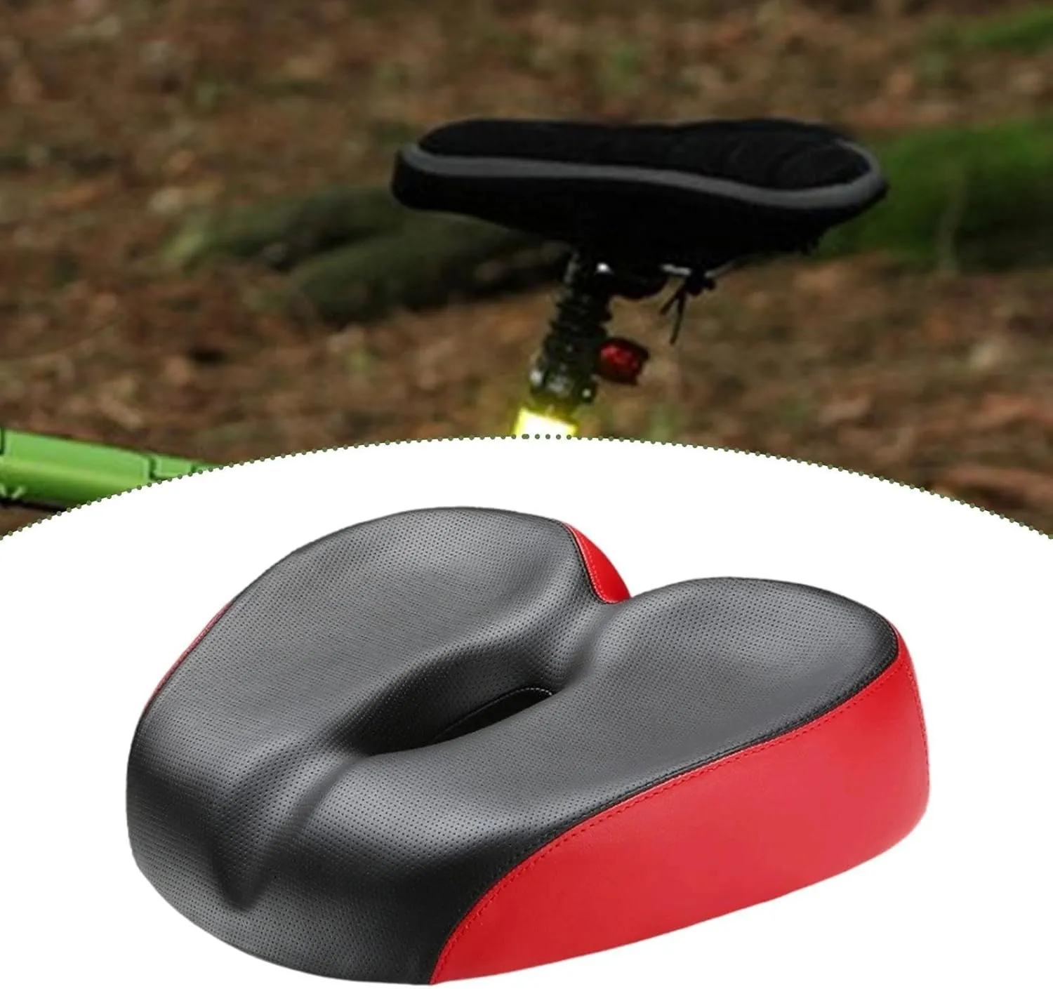 YIJU Bicycle Saddle Soft Cushion Riding Comfortable 21 Cmx27 Cmx6 cm PU Leather Shock Absorbing Mountain Waterproof Bike Seat