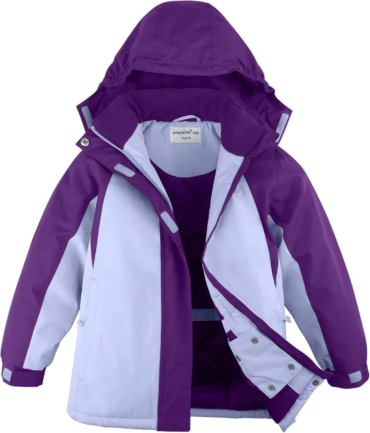 YINGJIELIDE Girl's Waterproof Ski Jacket,Kids Outdoor Snowboarding windproof Jacket,Fleece Lined Hooded,Warm Winter Snow Coat