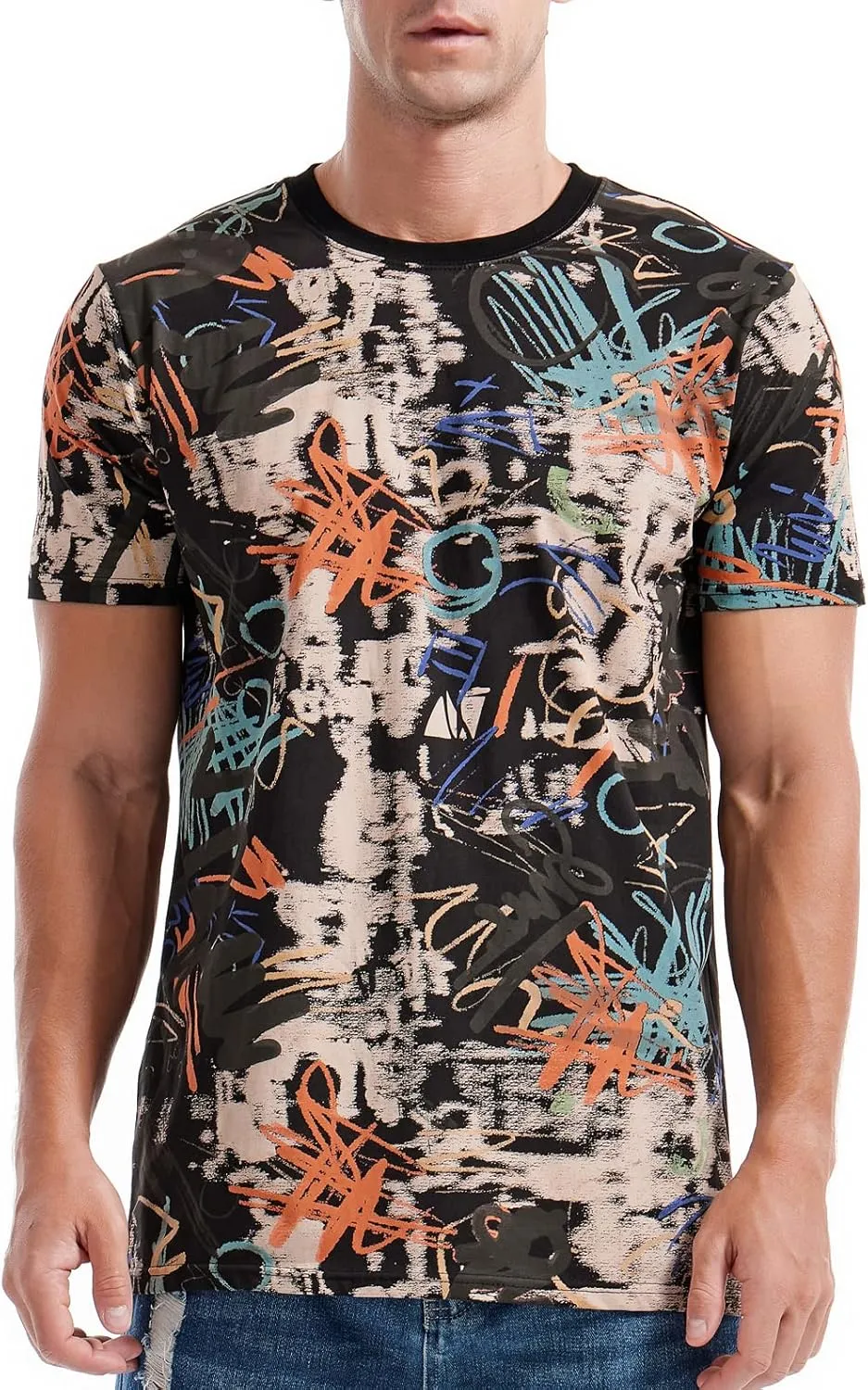 YININF Mens Hipster Hip Hop Short Sleeve Print T-Shirt Shirts Men