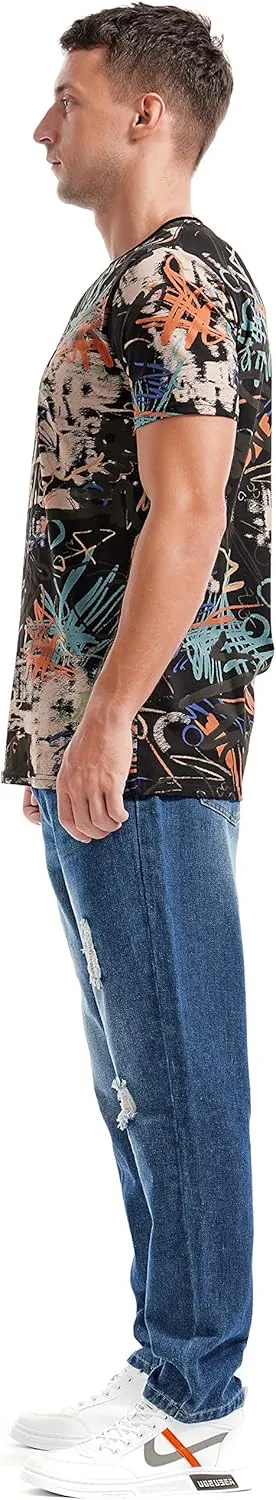 YININF Mens Hipster Hip Hop Short Sleeve Print T-Shirt Shirts Men