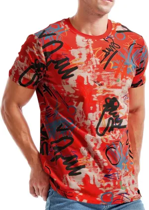 YININF Mens Hipster Hip Hop Short Sleeve Print T-Shirt Shirts Men