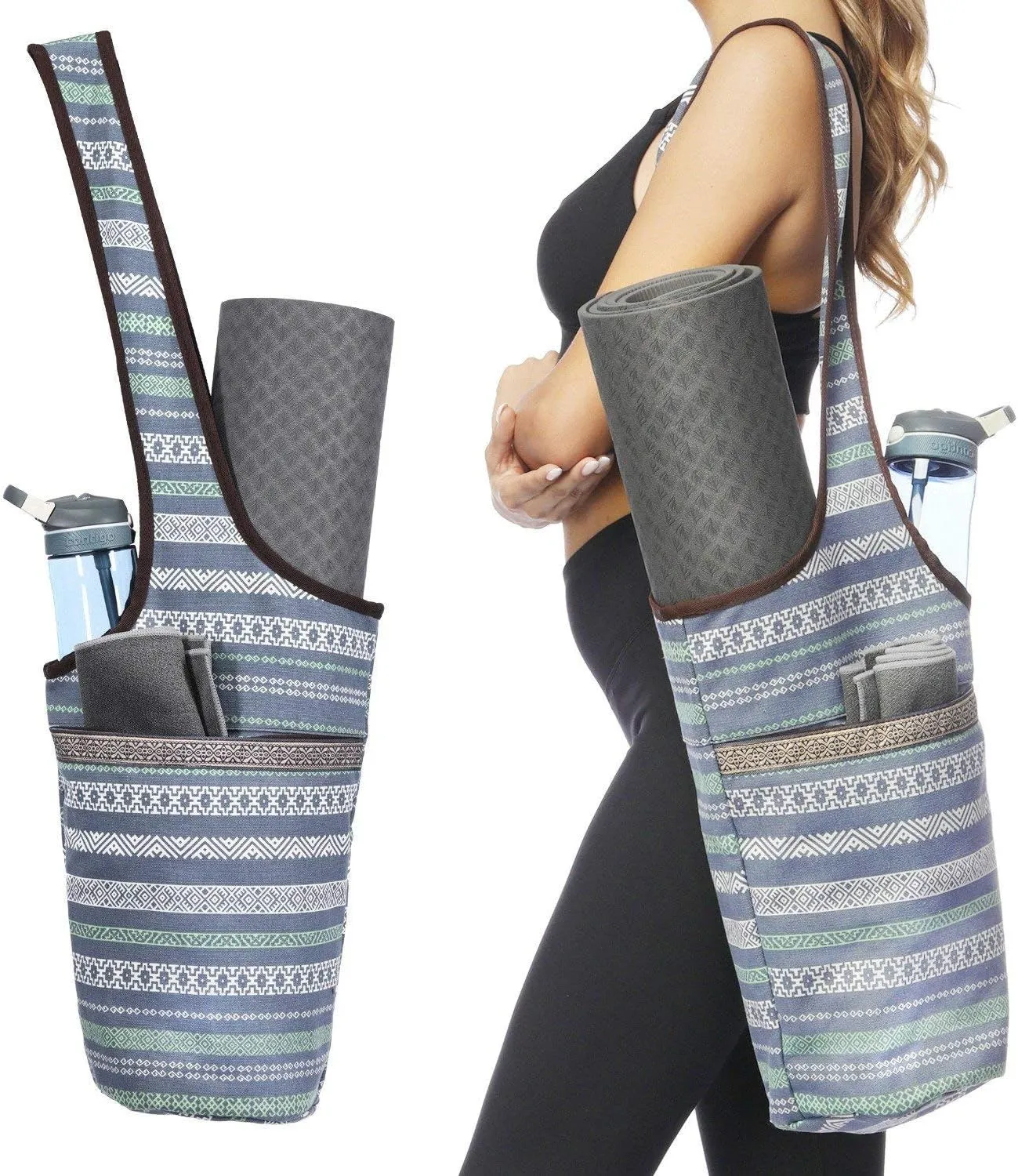 Yoga Mat Bag With Large Size Pocket and Zipper Pocket, Strap Bag, Fit Most Size Mats, Bags and Carriers for Women