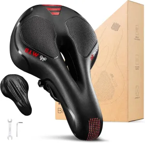 YOUNGDO Bike Seat, Bicycle Saddle Comfortable Soft Wide Road Bike Gel Saddles,Breathable Mountain Bike Seat,Suitable for MTB Mountain Bike,Folding Bike,Road Bike,Spinning Bike, Exercise Bikes